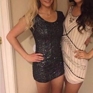 H&M Navy Sequin Mini Dress
